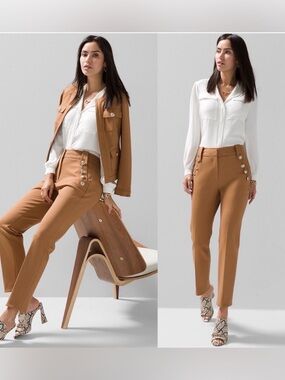 WHBM  Stylist Jacket and Jolie Lux Stretch Ankle Pants. Jacket sz 8 pants sz 6